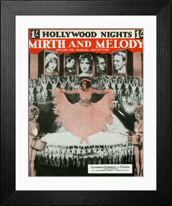 Framed Print : Music cover, Hollywood Nights, Mirth and Melody Framed Print : Music cover, Hollywood Nights, Mirth and Melody