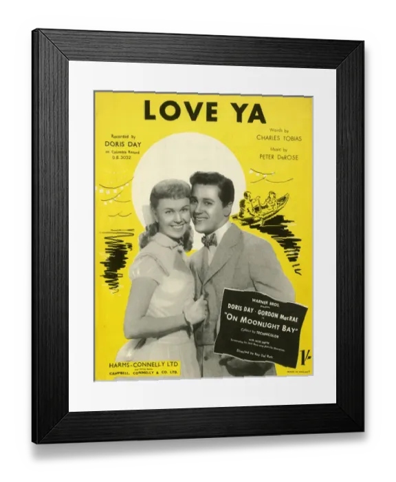 Framed Print : Music cover, Love Ya, Doris Day Framed Print : Music cover, Love Ya, Doris Day