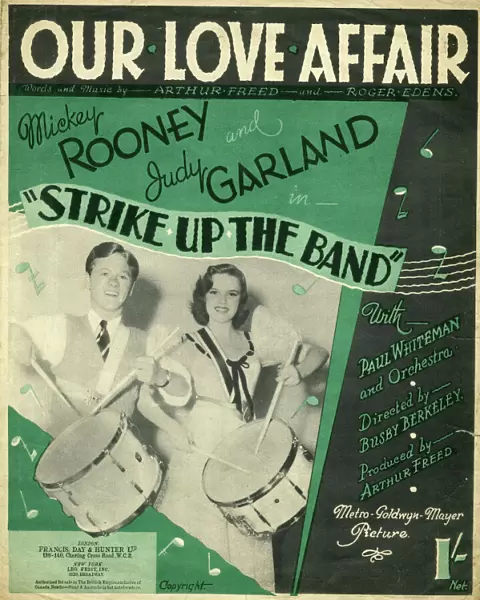 Music cover, Our Love Affair, Mickey Rooney & Judy Garland