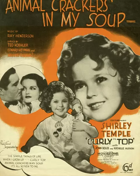 Music cover, Animal Crackers in My Soup, Shirley Temple