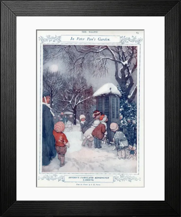 Framed Print : In Peter Pans Garden, bys B Pearse