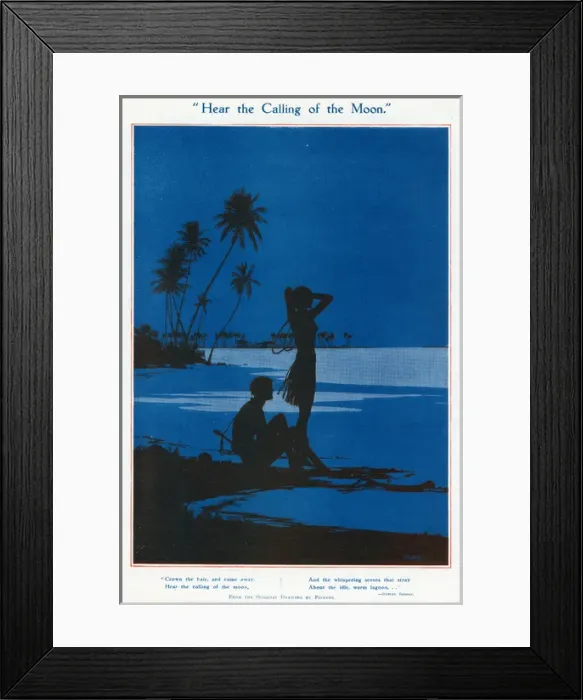 Framed Print : Hear the Calling of the Moon by Pierrot Framed Print : Hear the Calling of the Moon by Pierrot