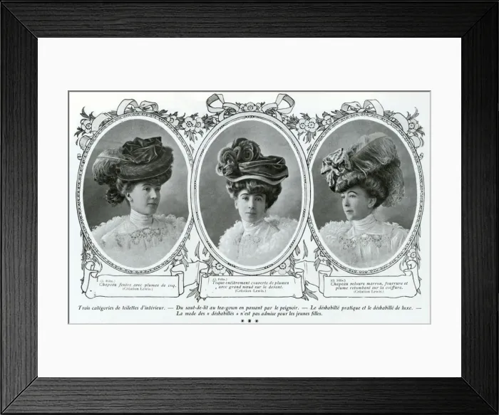Framed Print : Fashionable hats of 1906 Framed Print : Fashionable hats of 1906