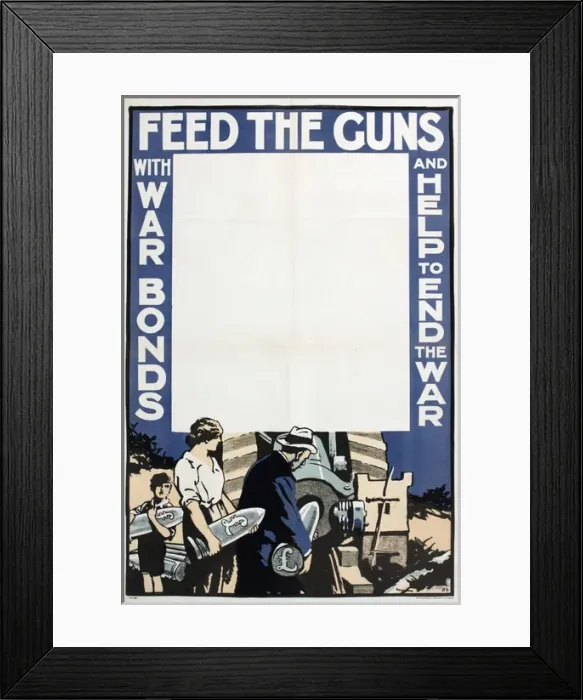 Framed Print : WW1 Poster, Feed the Guns with War Bonds Framed Print : WW1 Poster, Feed the Guns with War Bonds