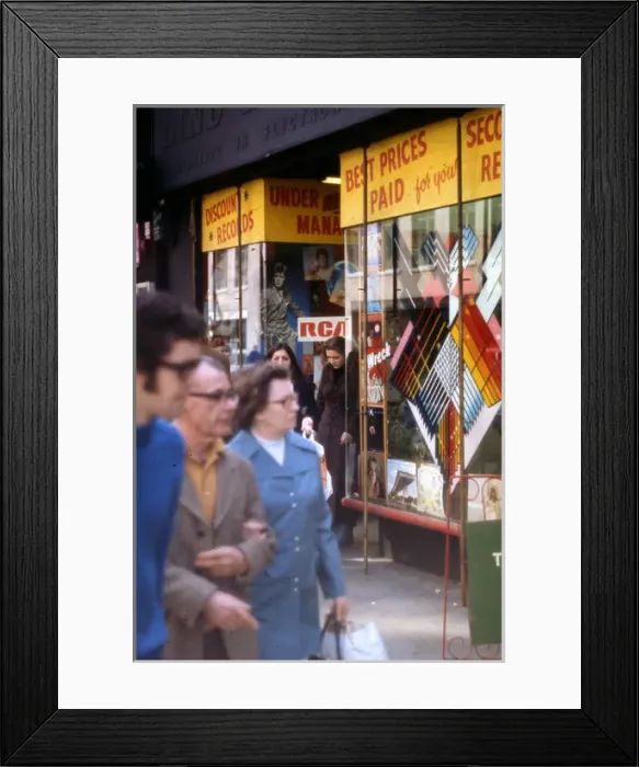 Framed Print : Record Shop - Tottenham Court Road, London Framed Print : Record Shop - Tottenham Court Road, London