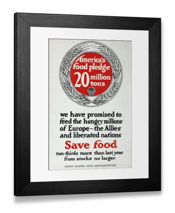 Framed Print : WW1 poster, Americas food pledge Framed Print : WW1 poster, Americas food pledge