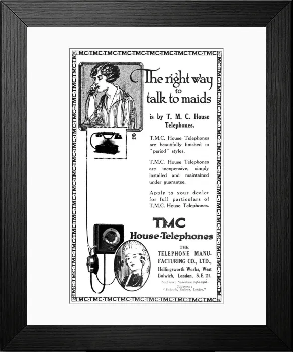 Framed Print : The Right Way to Speak to Maids - TMC house telephones Framed Print : The Right Way to Speak to Maids - TMC house telephones