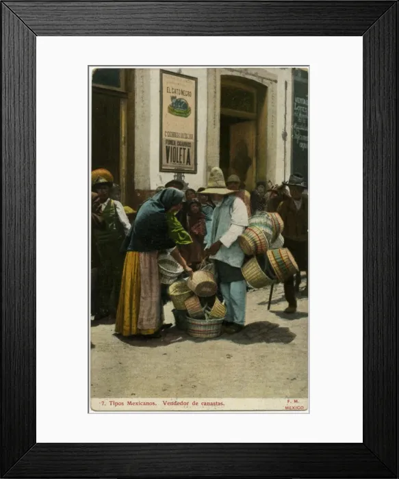 Framed Print : Mexican Woven Basket Seller - Mexico City Framed Print : Mexican Woven Basket Seller - Mexico City