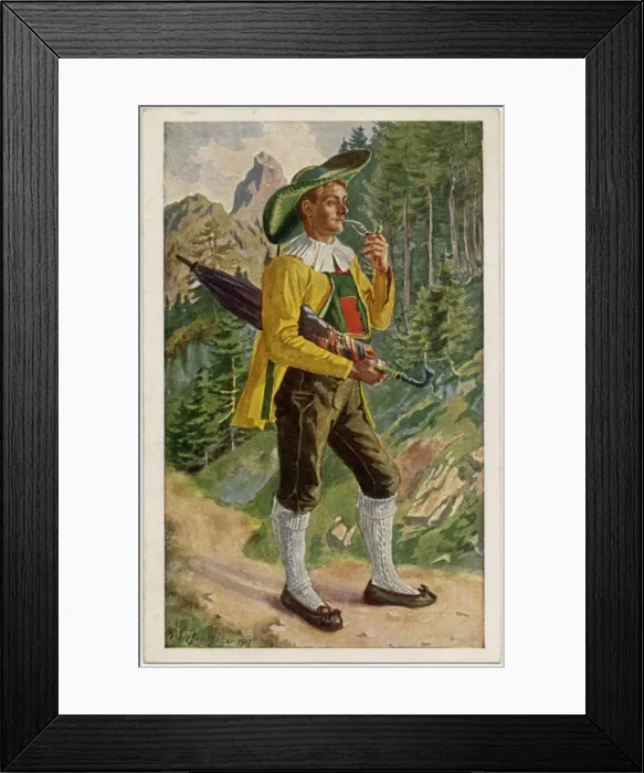 Framed Print : Man in traditional costume - Bolzano, Italy Framed Print : Man in traditional costume - Bolzano, Italy