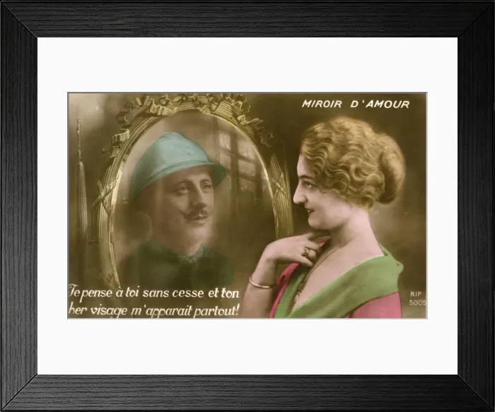 Framed Print : WW1 - France - The mirror of love Framed Print : WW1 - France - The mirror of love