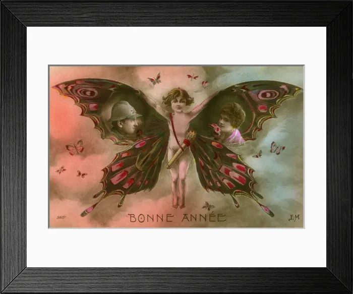 Framed Print : New Years Greetings card - WW1 - France
