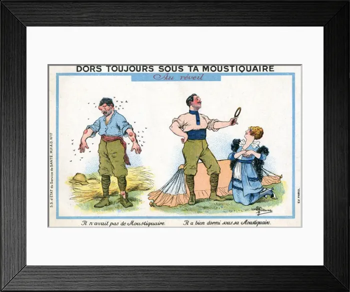 Framed Print : WW1 - The advantages of using a mosquito net Framed Print : WW1 - The advantages of using a mosquito net