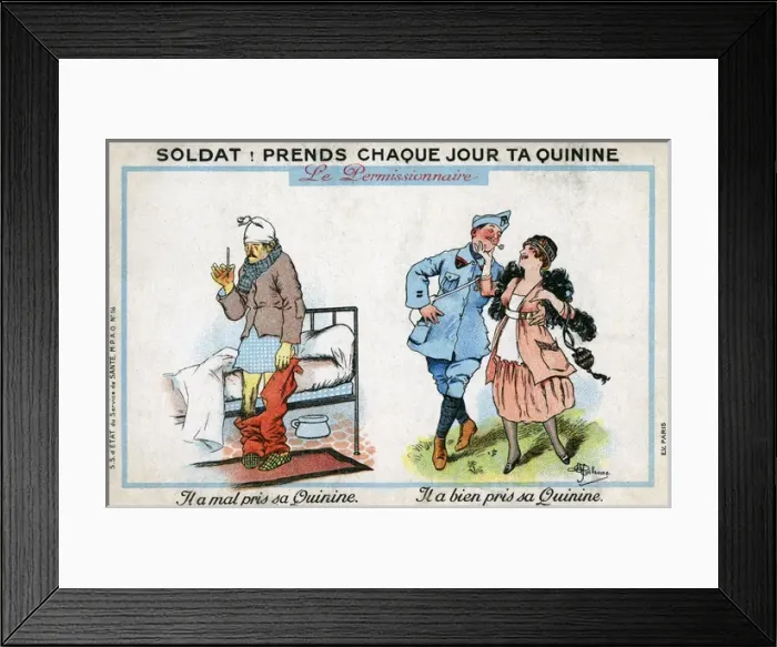 Framed Print : WW1 - The advantages of using Quinine to treat illness Framed Print : WW1 - The advantages of using Quinine to treat illness