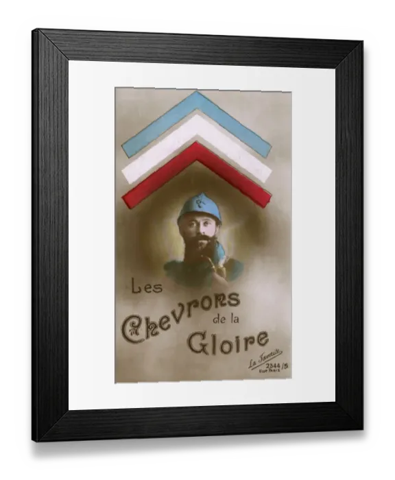 Framed Print : The Stripes / Chevrons of Glory - earned by a French Soldier Framed Print : The Stripes / Chevrons of Glory - earned by a French Soldier