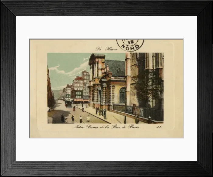 Framed Print : Le Havre, France - Notre Dame and the Rue de Paris Framed Print : Le Havre, France - Notre Dame and the Rue de Paris