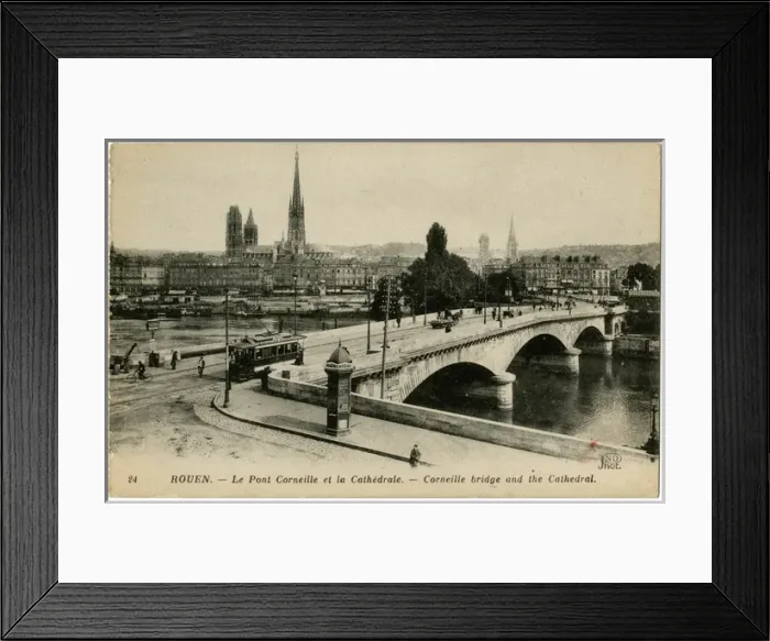 Framed Print : Corneille Bridge and Cathedral - Rouen, France Framed Print : Corneille Bridge and Cathedral - Rouen, France