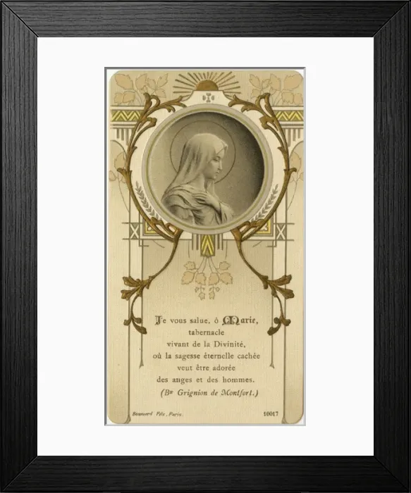 Framed Print : Souvenir card from a First Communion - Virgin Mary Framed Print : Souvenir card from a First Communion - Virgin Mary