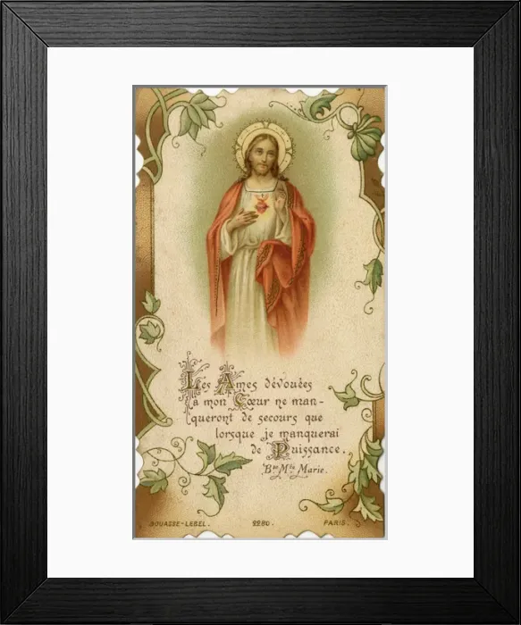 Framed Print : Jesus - French Chromolithograph devotional card Framed Print : Jesus - French Chromolithograph devotional card