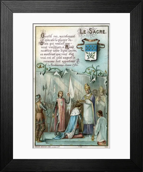 Framed Print : Chromolithograph Devotional Card - Joan of Arc Framed Print : Chromolithograph Devotional Card - Joan of Arc