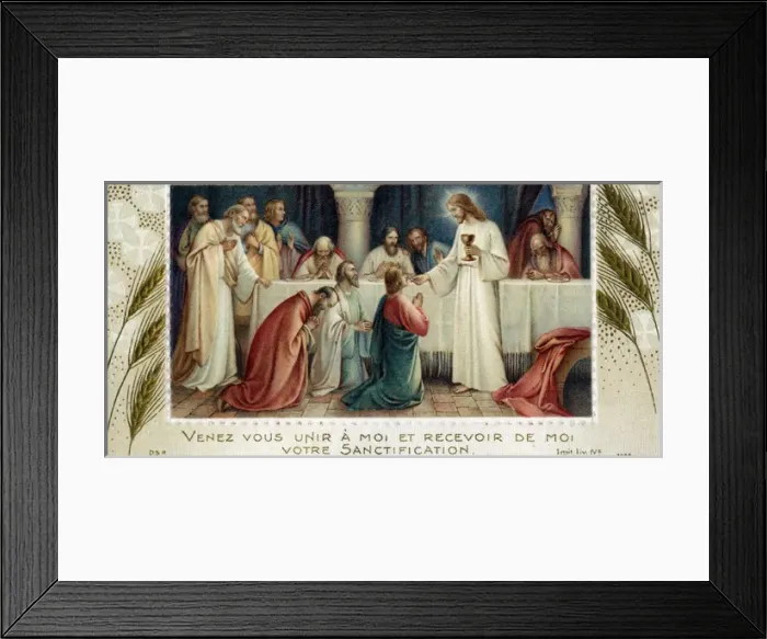Framed Print : Chromolithograph Devotional Card - First Communion Framed Print : Chromolithograph Devotional Card - First Communion