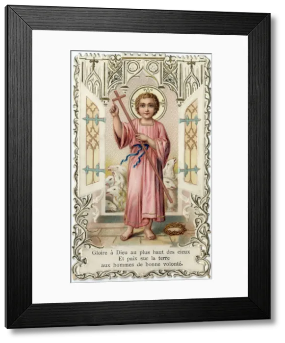 Framed Print : Chromolithograph Devotional Card - Young Jesus Framed Print : Chromolithograph Devotional Card - Young Jesus