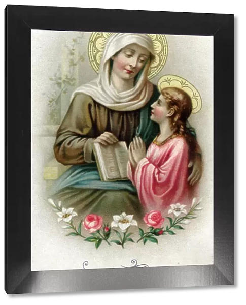 Chromolithograph Devotional Card - Saint Anne