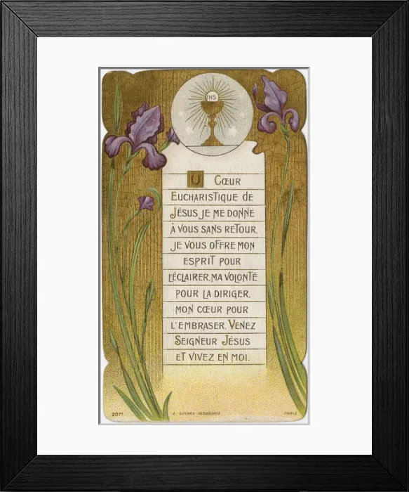 Framed Print : Chromolithograph Devotional Card - Flowers Framed Print : Chromolithograph Devotional Card - Flowers