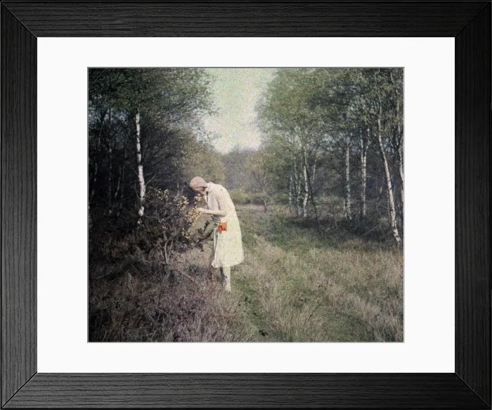 Framed Print : Lady smelling flowers Framed Print : Lady smelling flowers