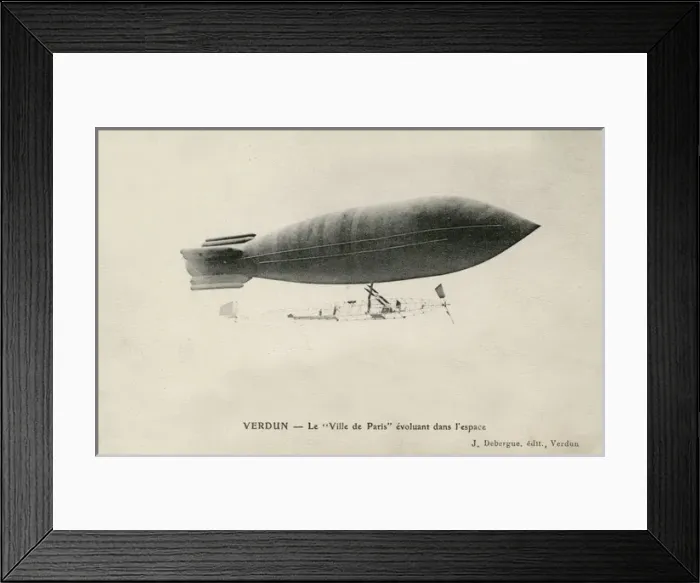 Framed Print : Airship Ville de Paris in flight at Verdun Framed Print : Airship Ville de Paris in flight at Verdun