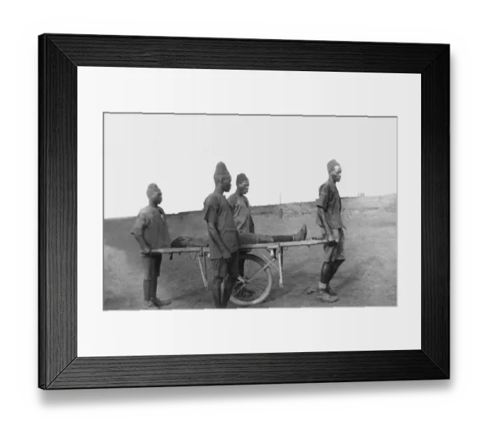 Framed Print : Ambulance drill, Tembo Camp, Kenya, WW1 Framed Print : Ambulance drill, Tembo Camp, Kenya, WW1