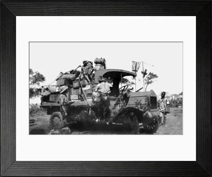 Framed Print : Motorised medical supplies lorry, East Africa, WW1 Framed Print : Motorised medical supplies lorry, East Africa, WW1