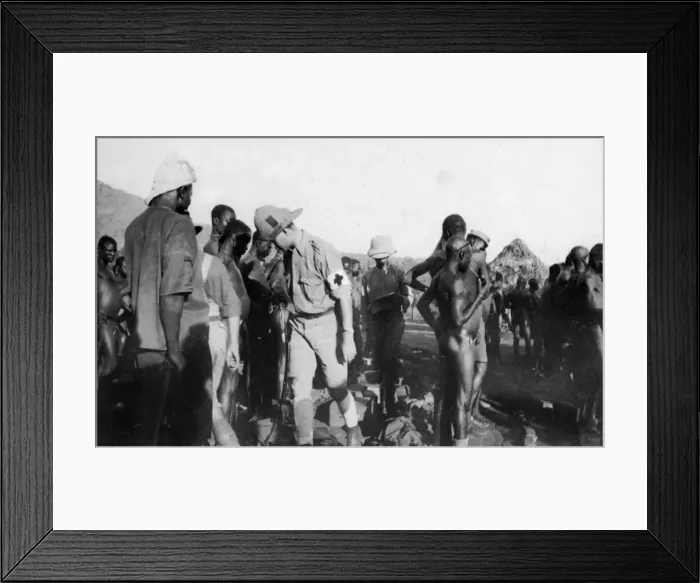 Framed Print : Carrier inspection, Bura Camp, Kenya, WW1 Framed Print : Carrier inspection, Bura Camp, Kenya, WW1