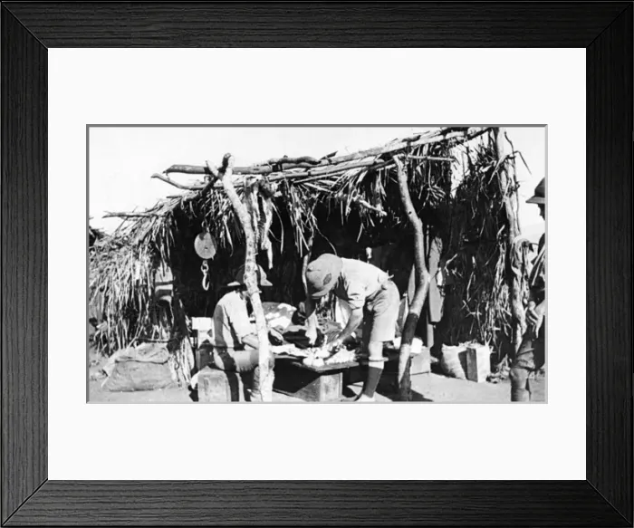 Framed Print : Field kitchen, Bura Camp, Kenya, WW1 Framed Print : Field kitchen, Bura Camp, Kenya, WW1