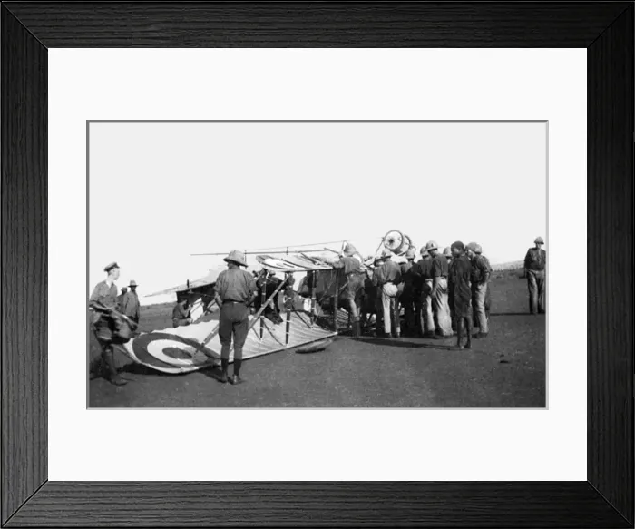 Framed Print : Caudron G111 crash landed at Maktau Camp, Kenya, WW1 Framed Print : Caudron G111 crash landed at Maktau Camp, Kenya, WW1