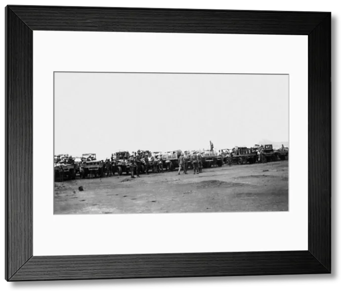 Framed Print : Motorised troop transport, Maktau Camp, Kenya, WW1 Framed Print : Motorised troop transport, Maktau Camp, Kenya, WW1
