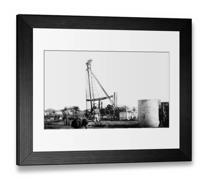 Framed Print : Boring for water in camp near Taveta, East Africa, WW1 Framed Print : Boring for water in camp near Taveta, East Africa, WW1