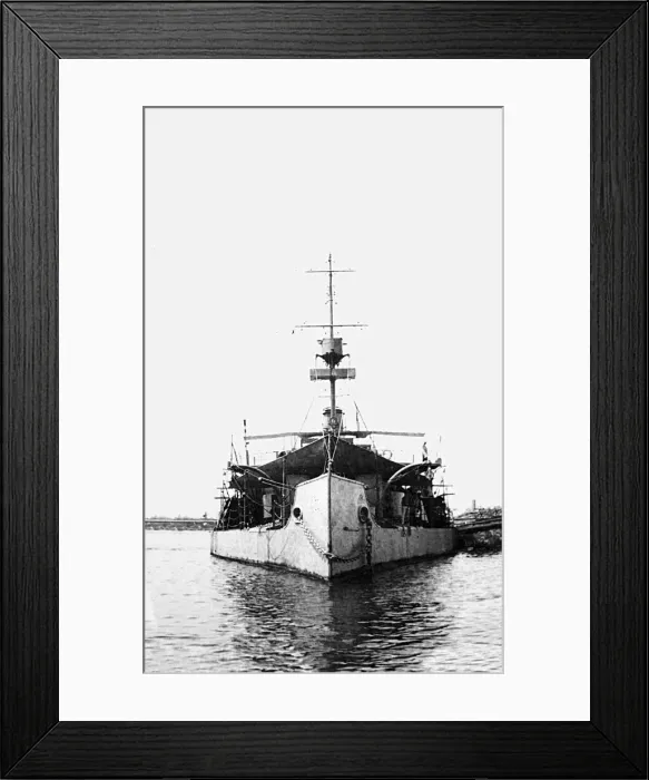 Framed Print : Prow of monitor in Lindi Bay, East Africa, WW1 Framed Print : Prow of monitor in Lindi Bay, East Africa, WW1