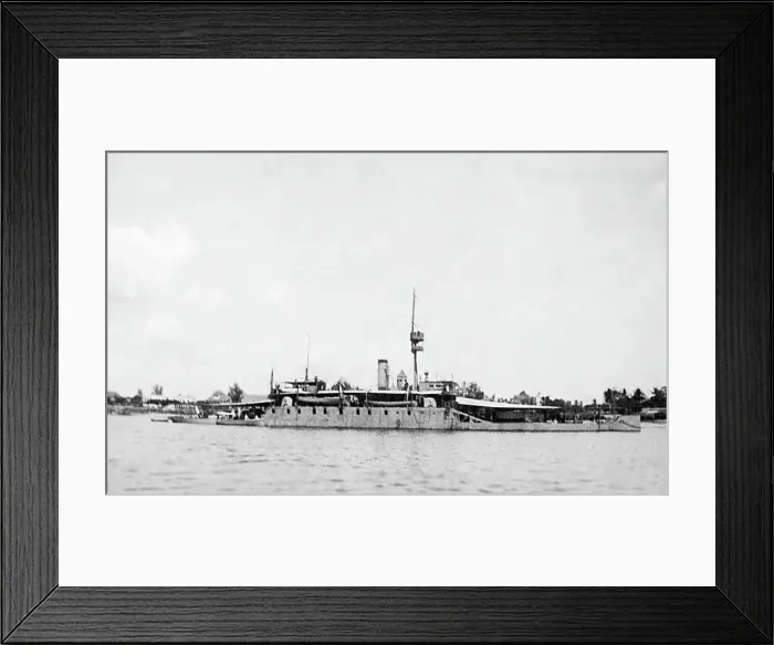 Framed Print : Monitor used for bombarding Lukuledi, East Africa, WW1 Framed Print : Monitor used for bombarding Lukuledi, East Africa, WW1