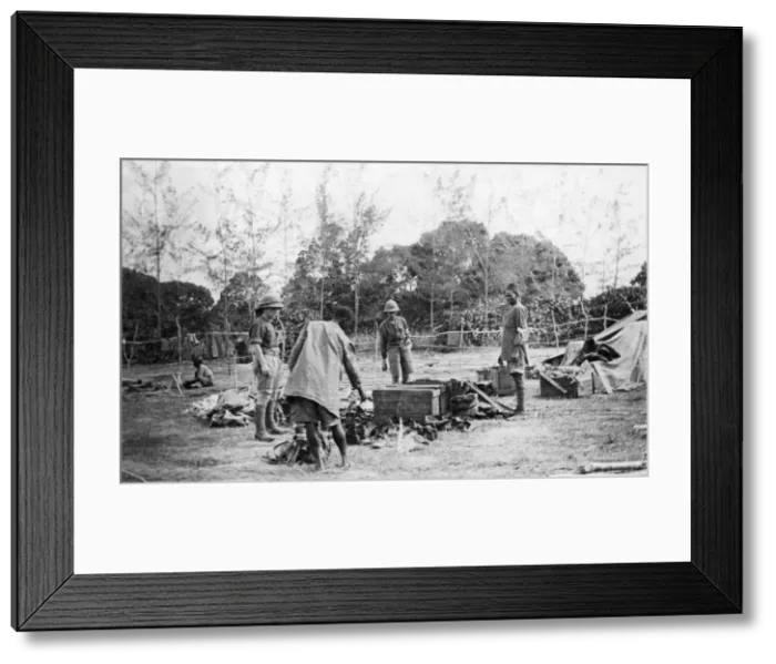 Framed Print : Sorting medical supplies, Schaedels Farm, Lindi, WW1 Framed Print : Sorting medical supplies, Schaedels Farm, Lindi, WW1