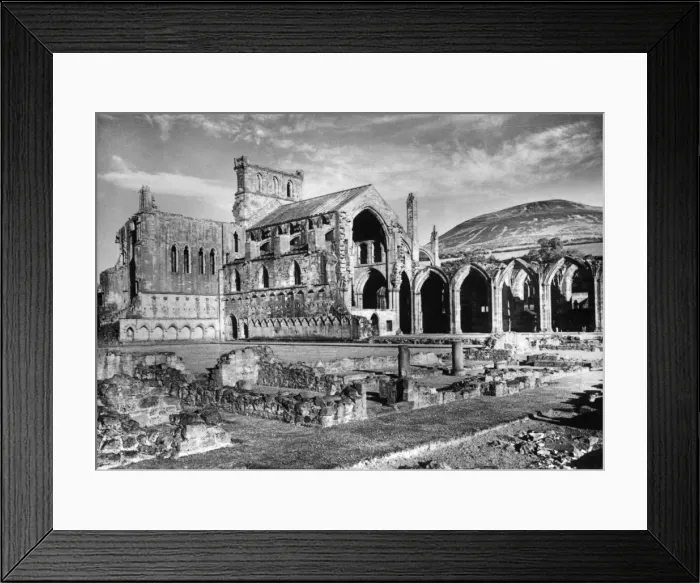 Framed Print : St Marys Abbey, Melrose - viewed from the North-west Framed Print : St Marys Abbey, Melrose - viewed from the North-west