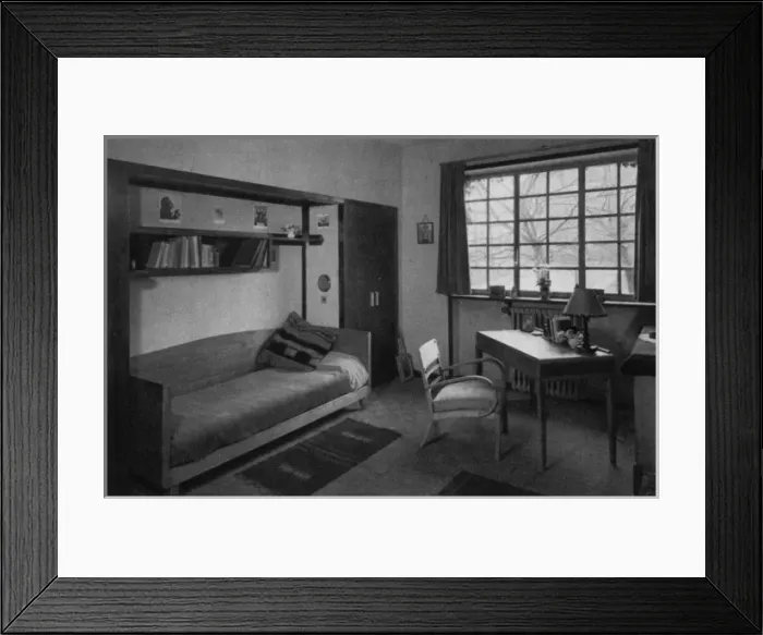 Framed Print : A bedroom in the Franco-British College, University of Paris