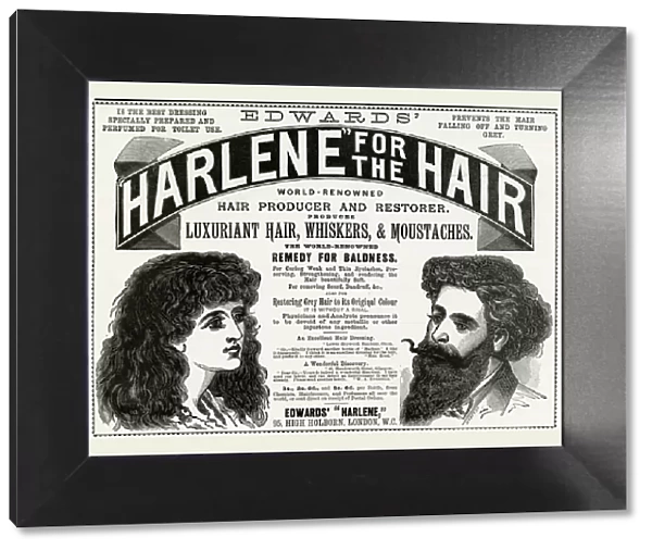 Advert for Edwards Harlene hair product 1893