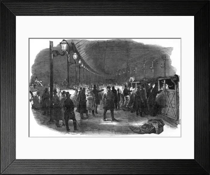 Framed Print : Arrival of cattle at the railway terminus, Euston Square Framed Print : Arrival of cattle at the railway terminus, Euston Square