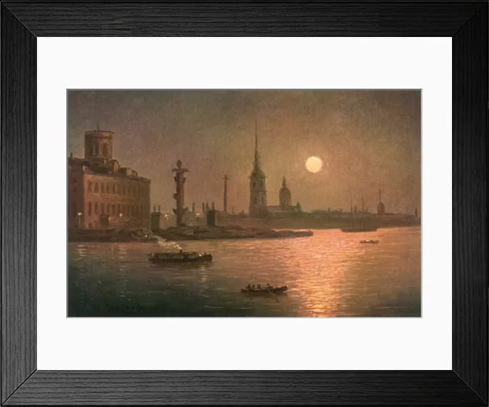 Framed Print : Moonlight on the River Neva, Russia Framed Print : Moonlight on the River Neva, Russia