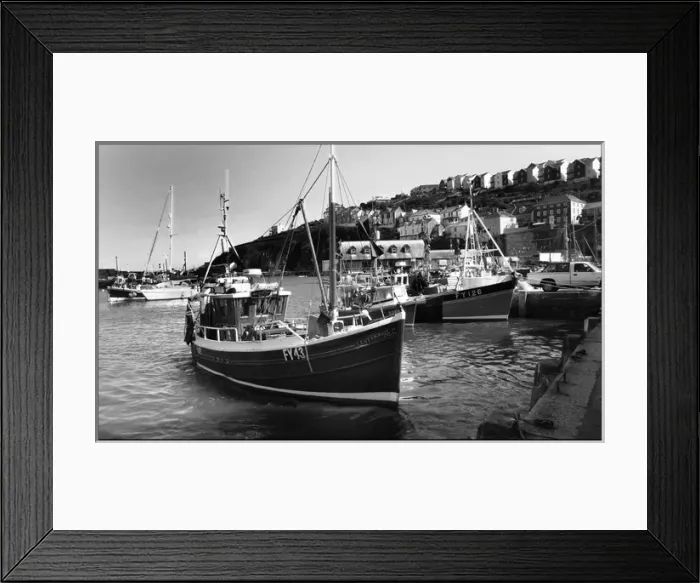 Framed Print : Fishing boats in Mevacissey harbour Cornwall UK Framed Print : Fishing boats in Mevacissey harbour Cornwall UK
