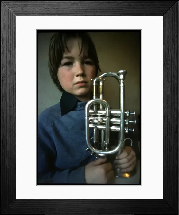 Framed Print : Boy with trumpet Framed Print : Boy with trumpet