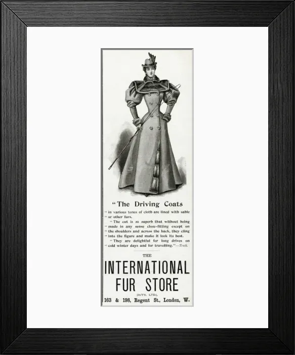 Framed Print : Advert for International Fur Store 1896 Framed Print : Advert for International Fur Store 1896