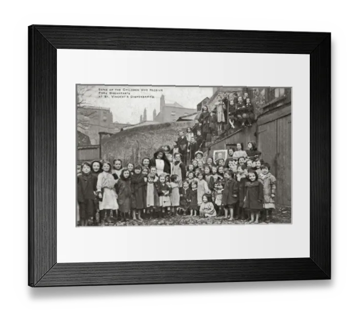 Framed Print : Children receiving free breakfasts at St Vincents Dispensar Framed Print : Children receiving free breakfasts at St Vincents Dispensar