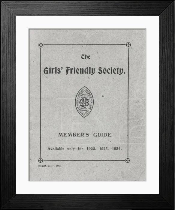 Framed Print : Girls Friendly Society (GFS) Membership Book Cover Framed Print : Girls Friendly Society (GFS) Membership Book Cover