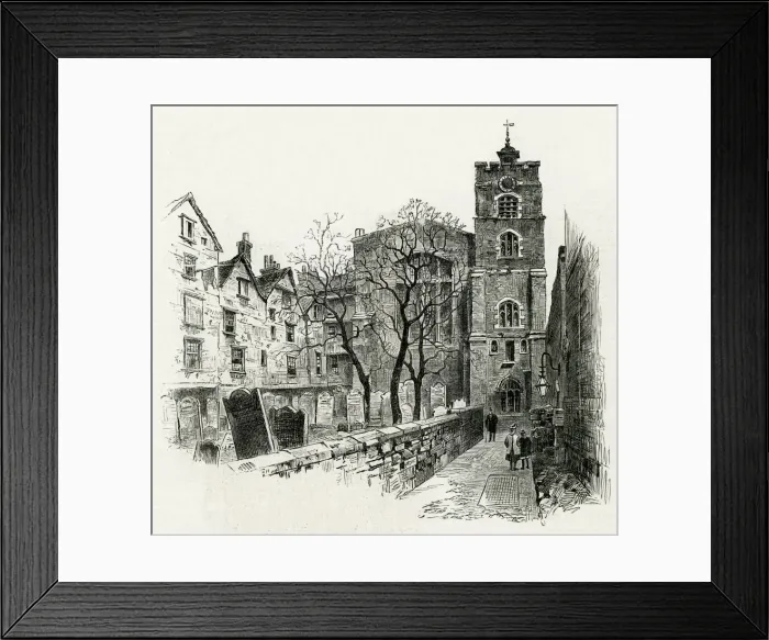 Framed Print : Exterior of St Bartholomews church 1886 Framed Print : Exterior of St Bartholomews church 1886